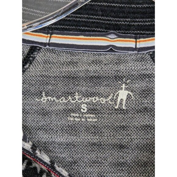 Smartwool Girls S Merino Wool Base Layer Sweater Black Houndstooth Quarter Zip - Picture 6 of 7